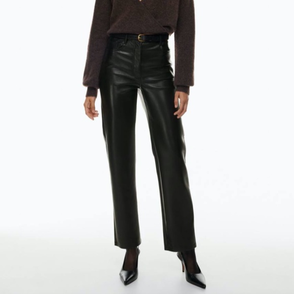 Wilfred Aritzia Melina Faux Leather Pant Black 00 - Picture 1 of 6